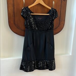 Betsey Johnson 6 Black Sequin  party Dress